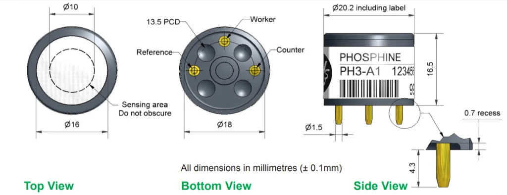 PH3-A1 Alphasense сенсор Фосфина PH3