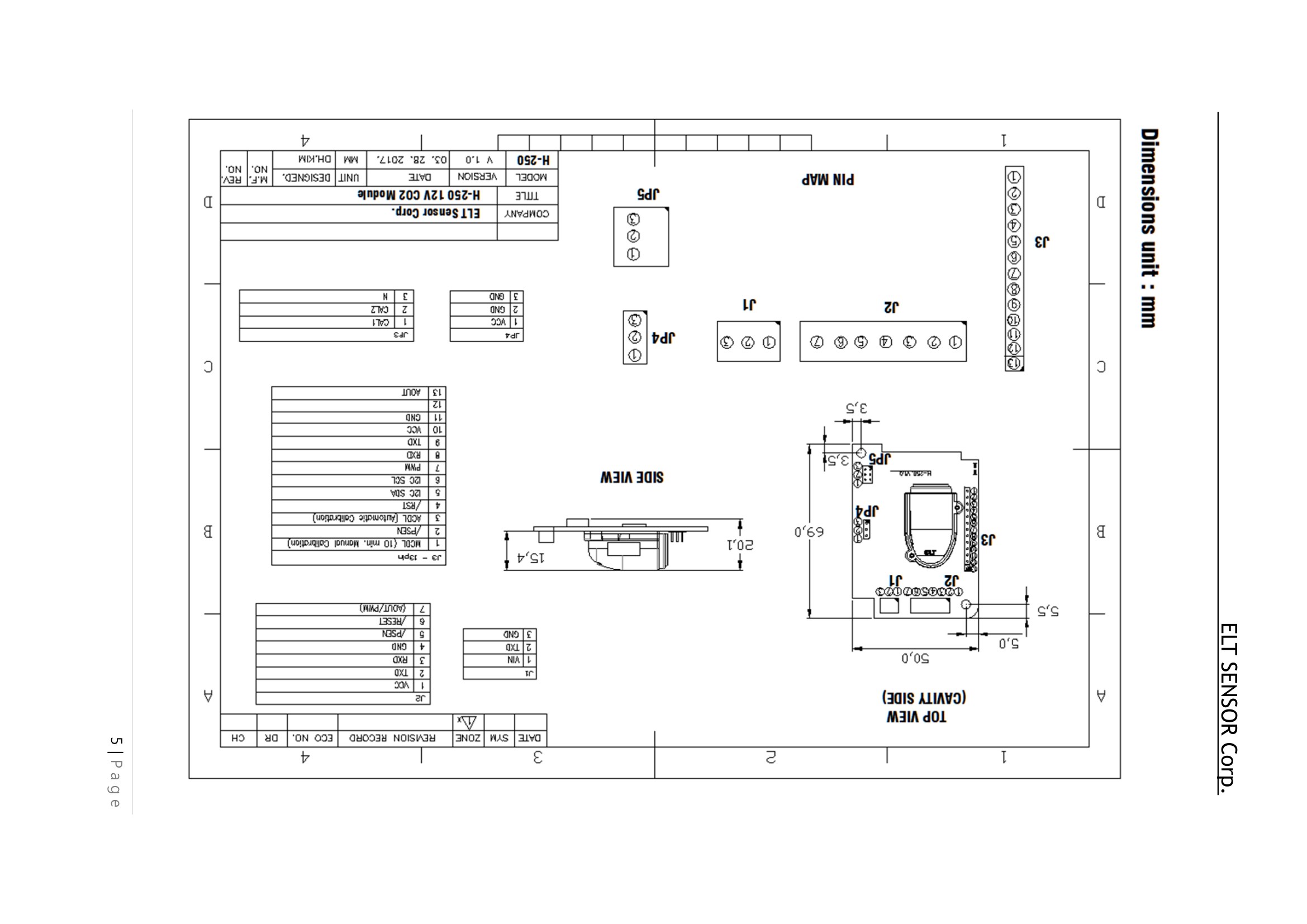 H-250-12V ELT sensor Углекислого газа CO2 (Диоксид углерода)