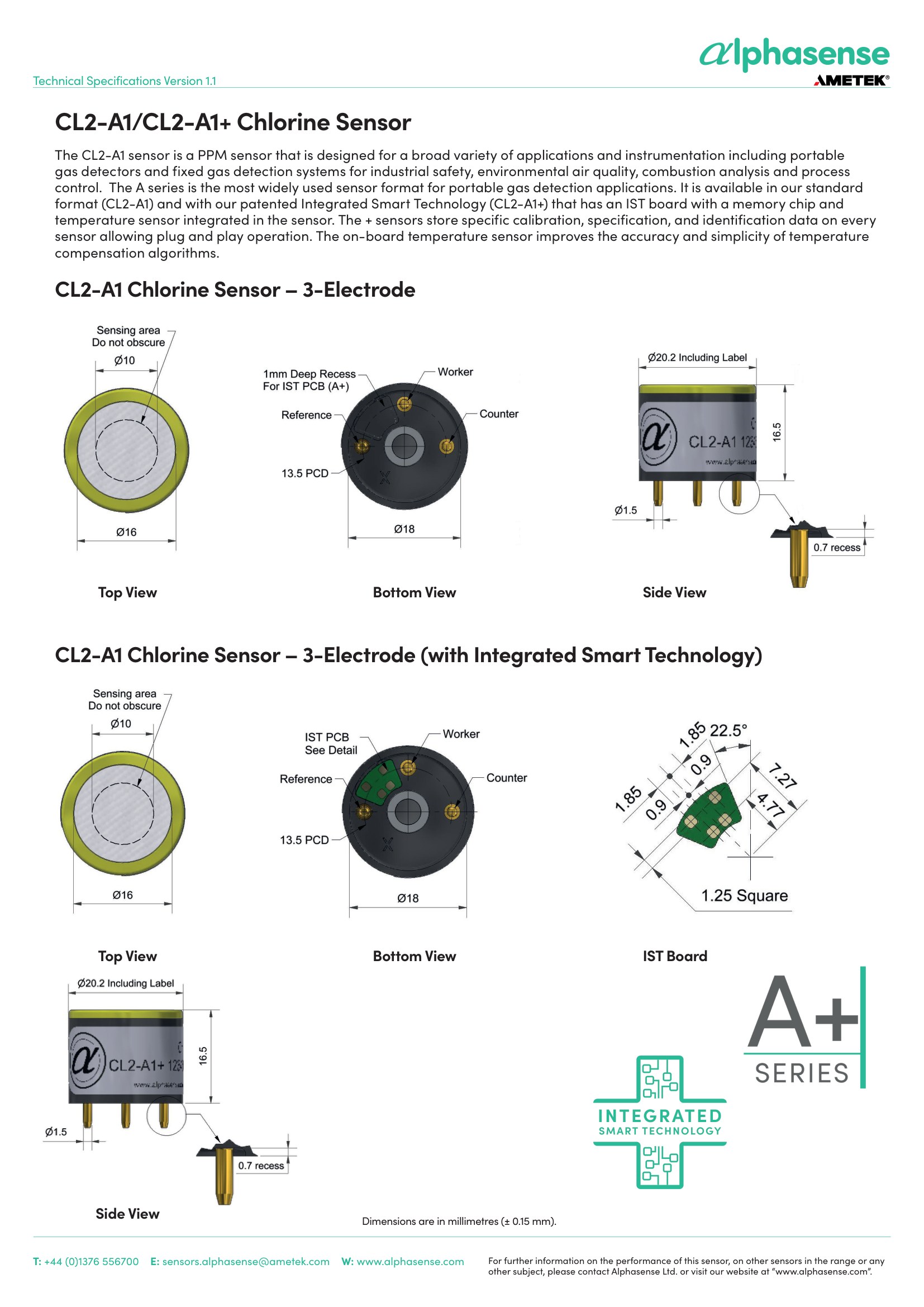 HCL-A1 Alphasense сенсор Хлористый водород HCL