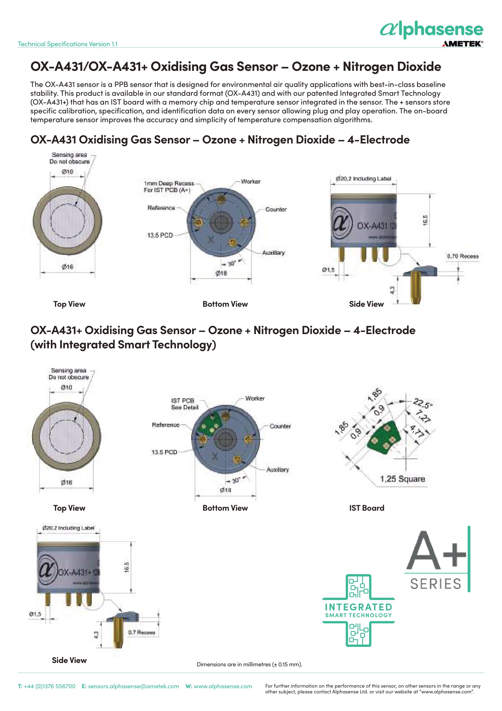 OX-A431 Alphasense сенсор Озона О3