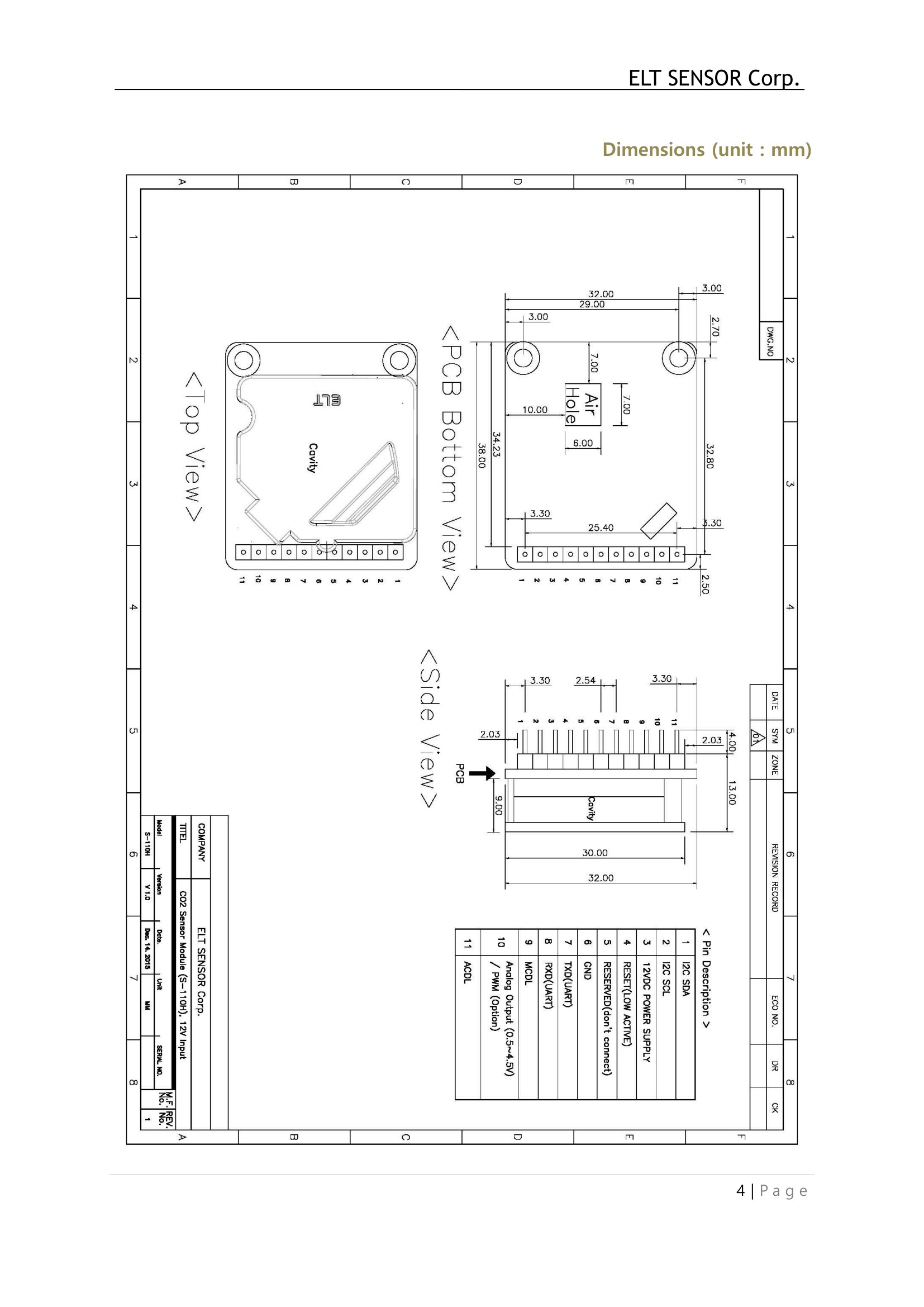 S-110H ELT sensor датчик Углекислого газа CO2 (Диоксид углерода)