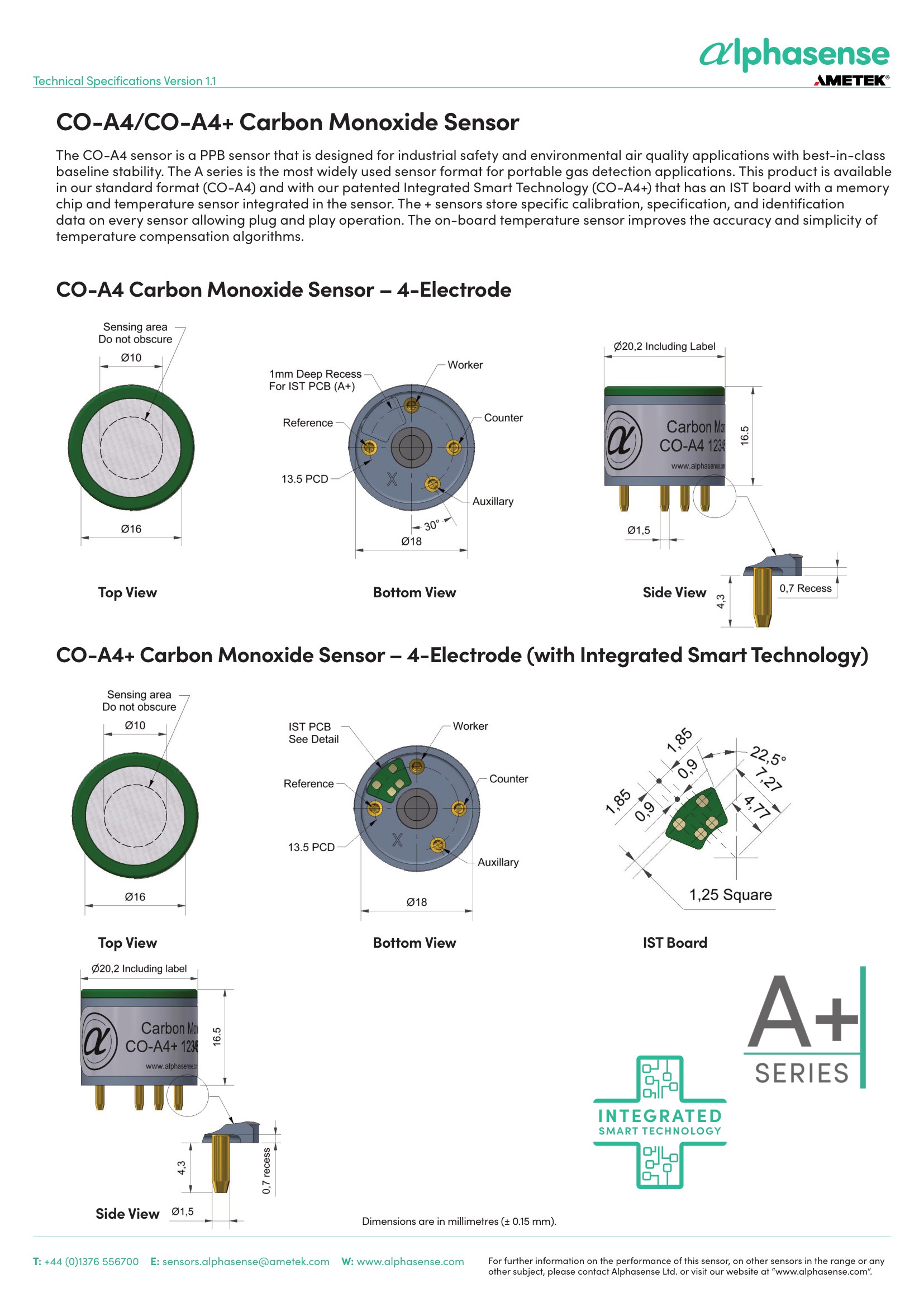 Сенсор Хлора CL2-D4 Alphasense